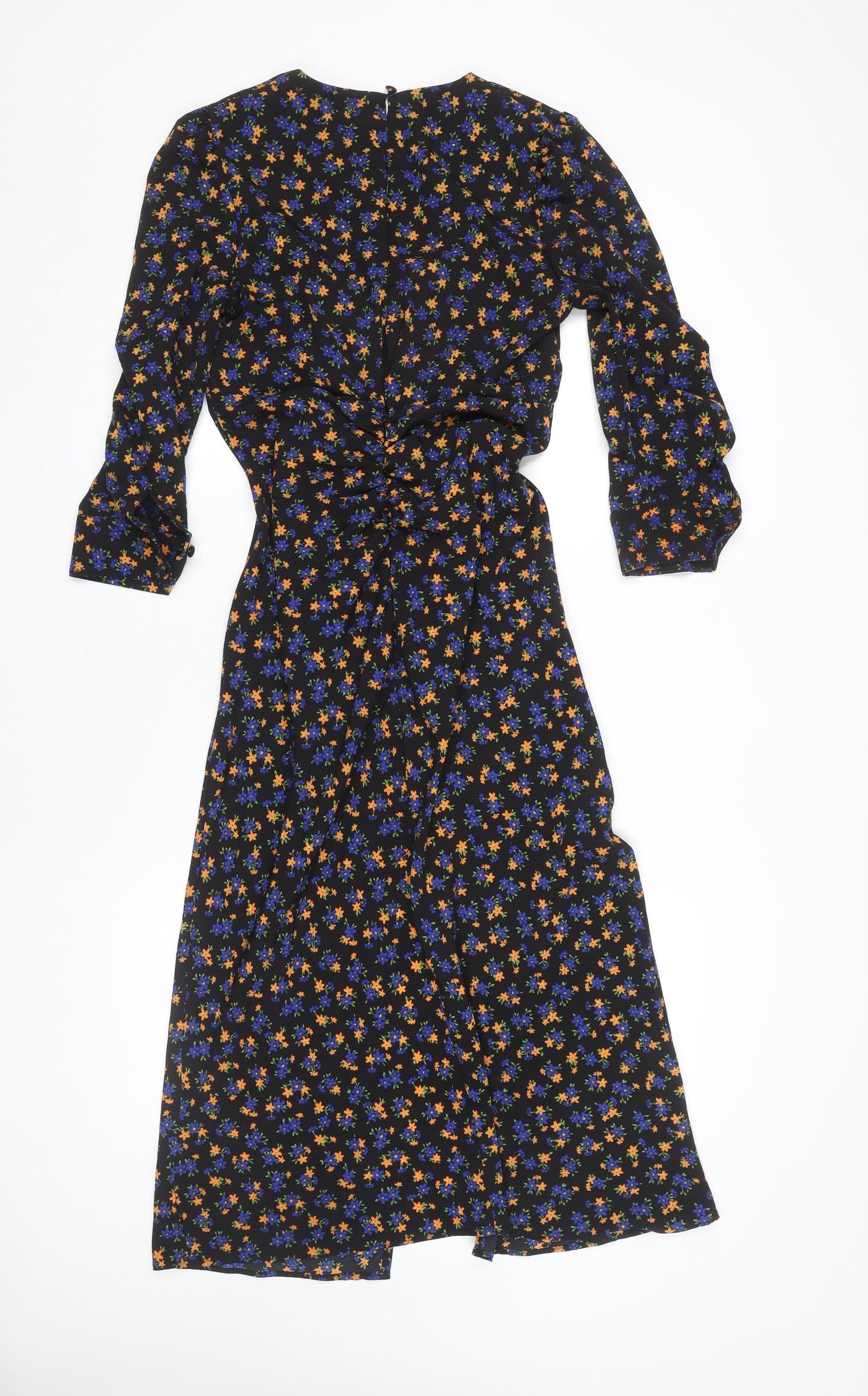 Topshop Women's Multicoloured Floral Midi Wrap Dress