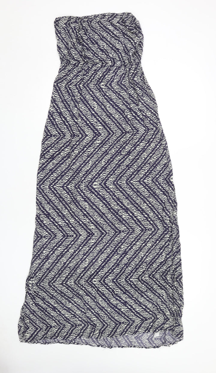 New Look Women's Blue Geometric Long Dress