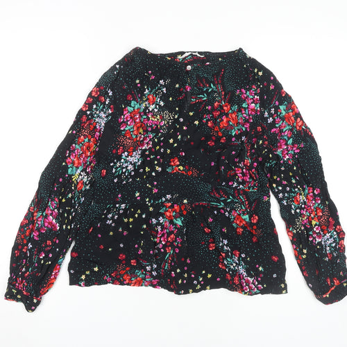 Marks and Spencer Floral Black Blouse - Size 14