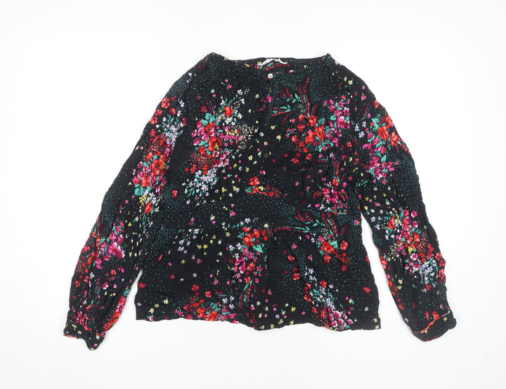 Marks and Spencer Floral Black Blouse - Size 14