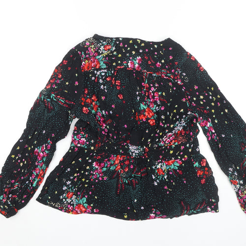 Marks and Spencer Floral Black Blouse - Size 14