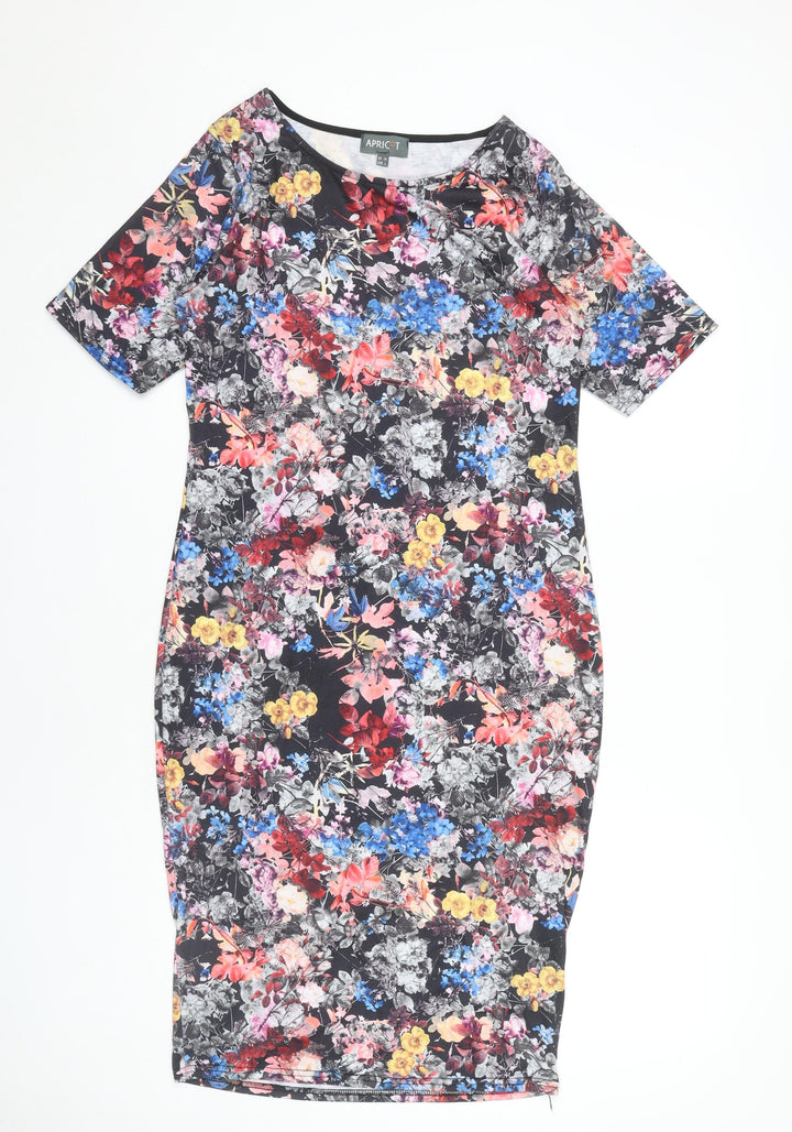Apricot Women's Multicoloured Floral Dress Size 14