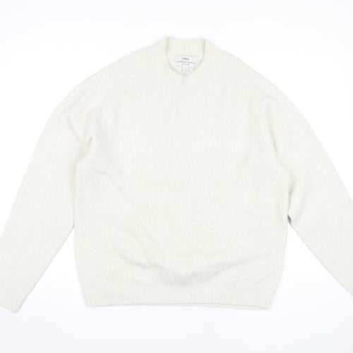 Marks and Spencer Women's Ivory Wool Blend Jumper, L