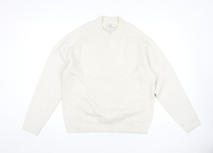 Marks and Spencer Women's Ivory Wool Blend Jumper, L