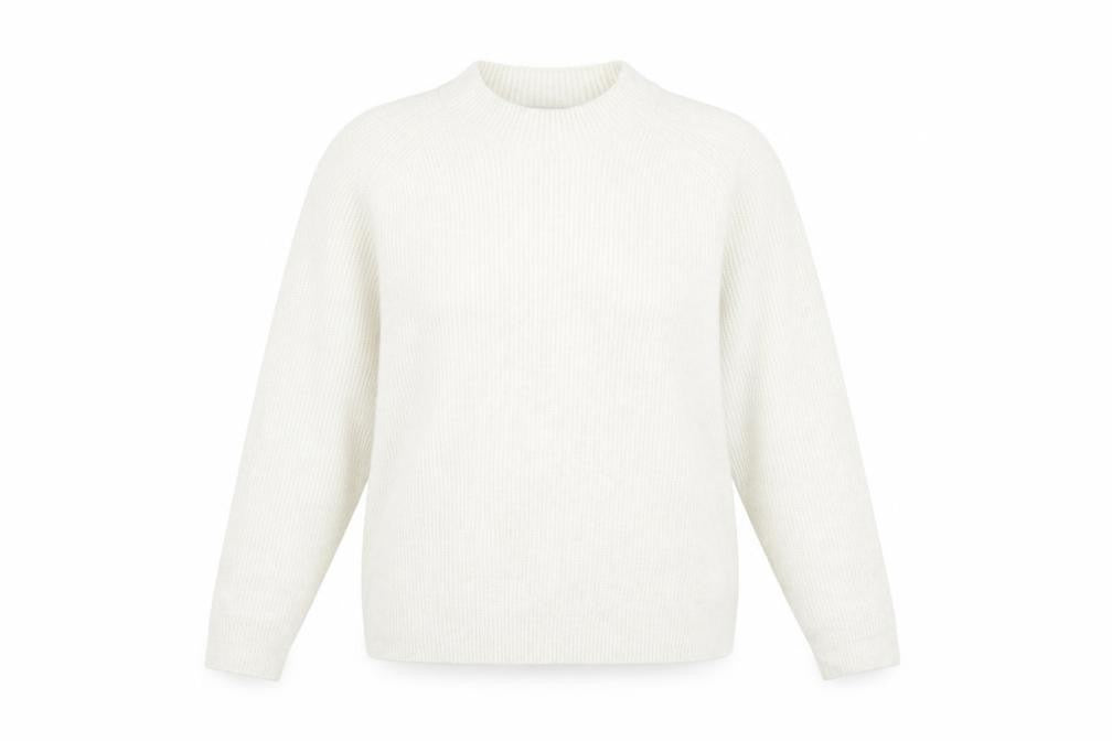 Front view of Marks & Spencer Women's Ivory Wool Blend Jumper, L