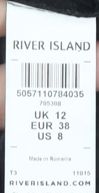 River Island Black Animal Print Wrap Blouse Size 12