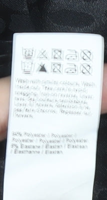 River Island Black Animal Print Wrap Blouse Size 12