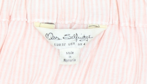 Miss Selfridge Women's Pink Striped Blouse, Size 4