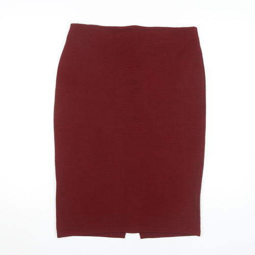 H&M Women's Red Midi Pencil Skirt, Size M