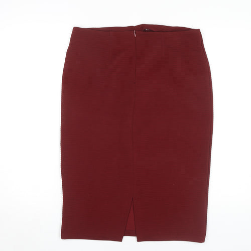 H&M Women's Red Midi Pencil Skirt, Size M