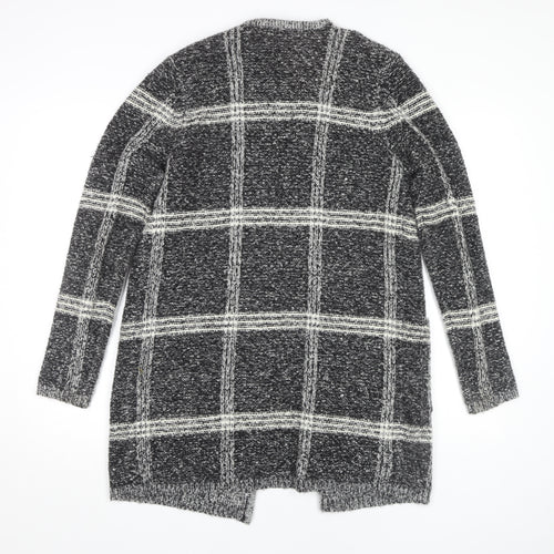 M&Co Women's Black Ivory Check Cardigan, Size 12