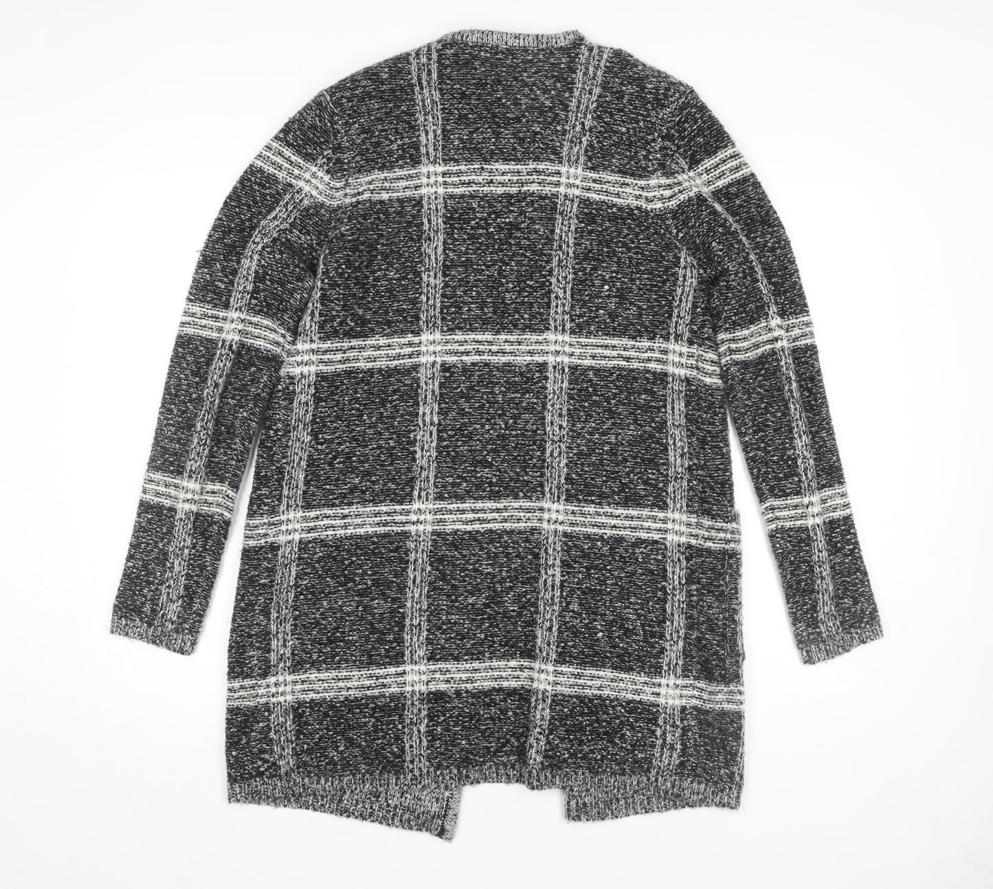 M&Co Women's Black Ivory Check Cardigan, Size 12