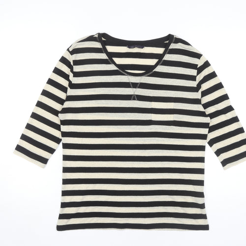 Marks and Spencer Women's Striped Top UK 10 Black