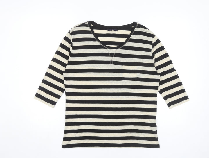Marks and Spencer Women's Striped Top UK 10 Black
