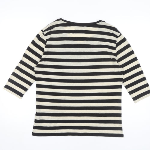 Marks and Spencer Women's Striped Top UK 10 Black