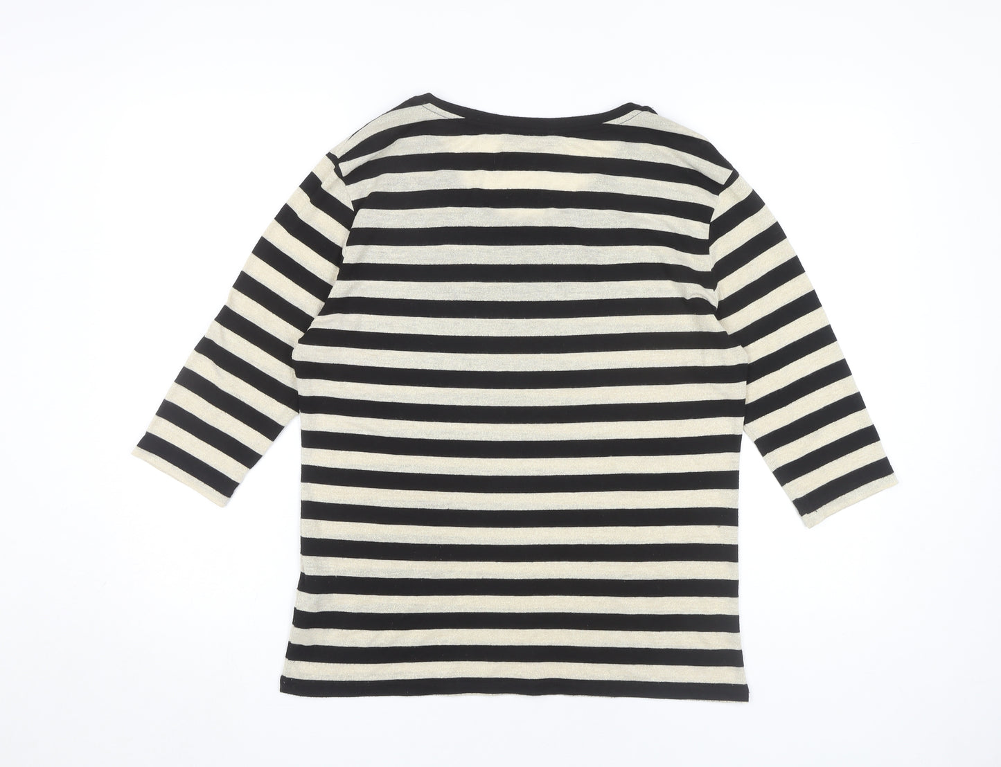 Marks and Spencer Women's Striped Top UK 10 Black