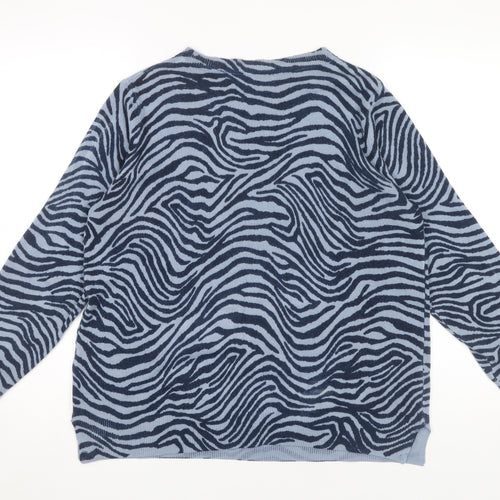 Marks and Spencer Women's Blue Zebra Print Jumper Size 16