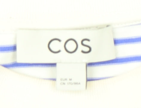 COS Women's Blue Striped Long Sleeve Basic T-Shirt