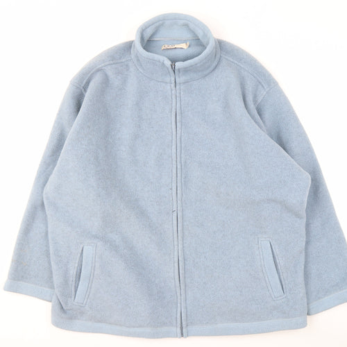 EWM Women Blue Fleece Jacket XL Casual Zip