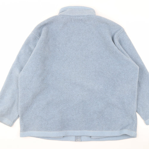 EWM Women Blue Fleece Jacket XL Casual Zip