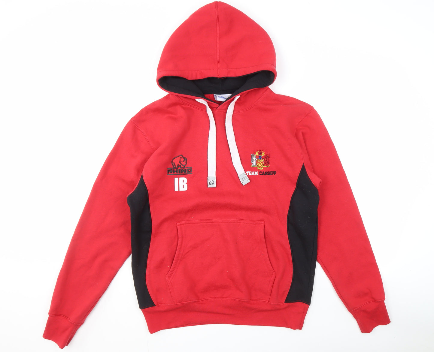 Rhino Men's Red Hoodie Size S with Embroidery