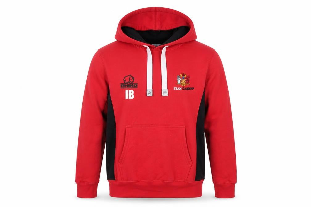 Rhino Men's Red Hoodie Size S with Embroidery