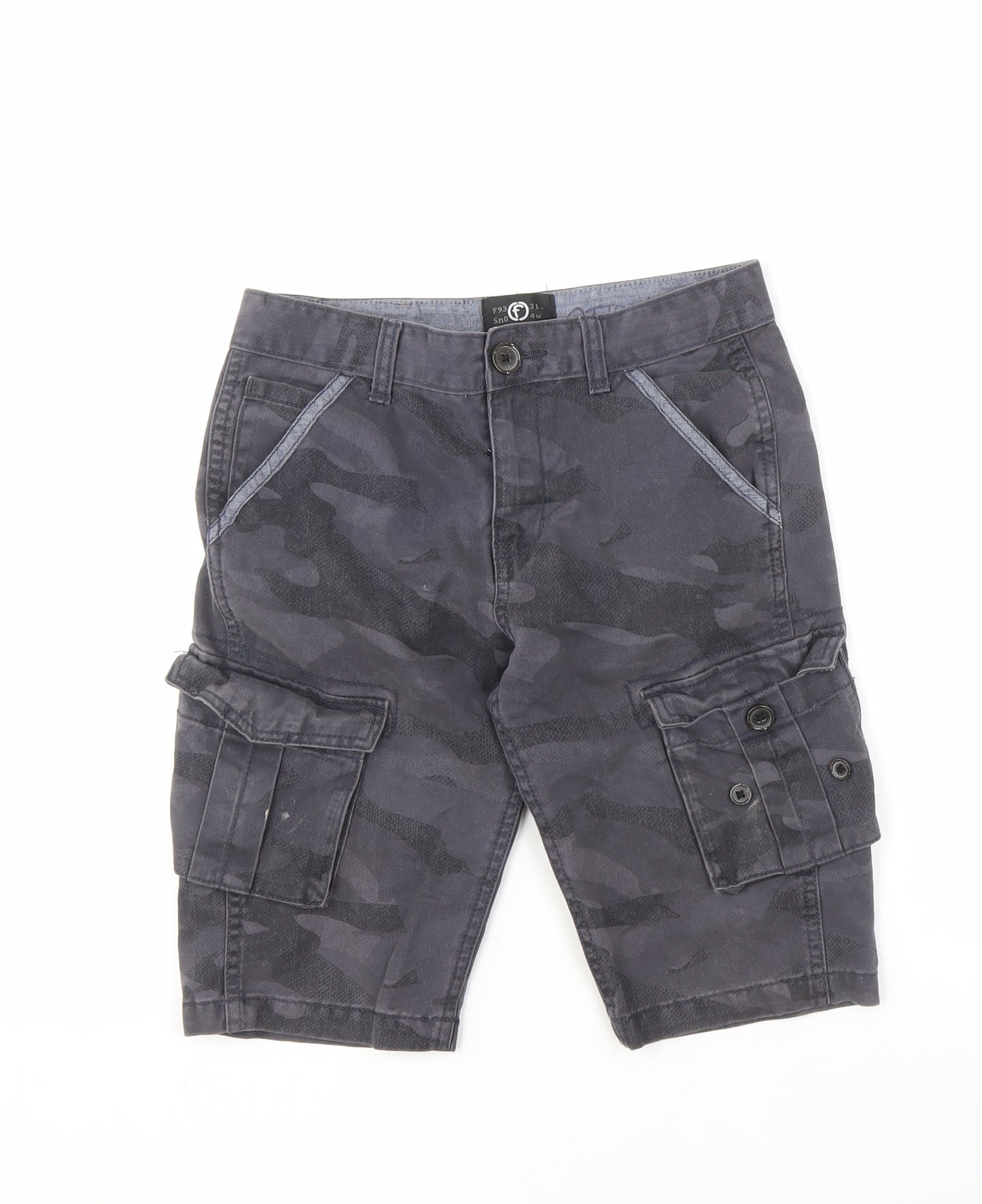 Firetrap Boys Grey Cargo Shorts 9-10 Years Camouflage Pockets