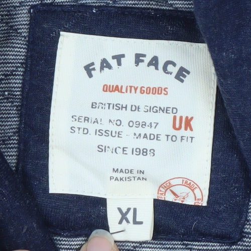 Fat Face Men's XL Blue High Neck Sweatshirt