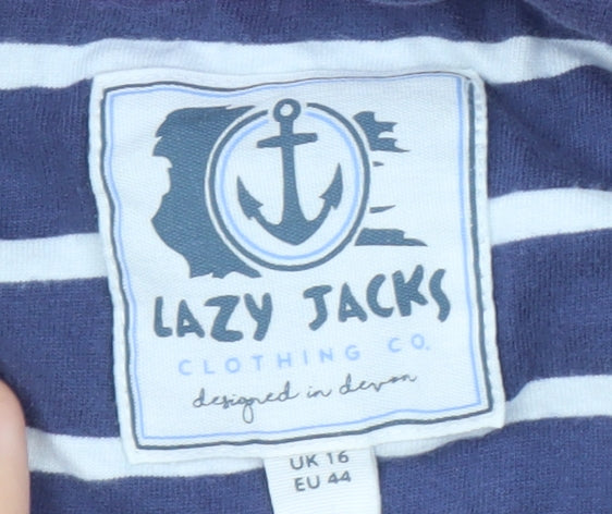 Lazy Jacks Women's Blue Full Zip Nautical Jacket UK 16