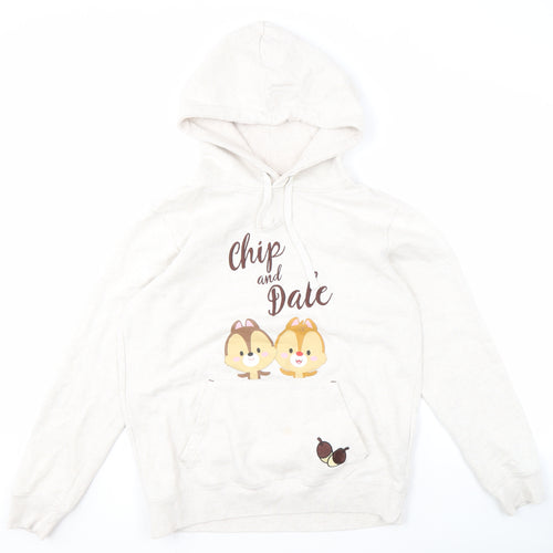 Disney Unisex Ivory Chip & Dale Hoodie, Size 14, Relaxed Fit