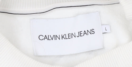 Calvin Klein Jeans Men's White Logo Sweatshirt L