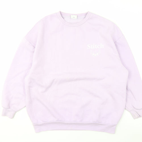 Disney Women's Purple Stitch Sweatshirt, Size S