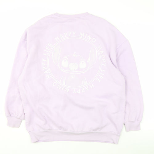 Disney Women's Purple Stitch Sweatshirt, Size S