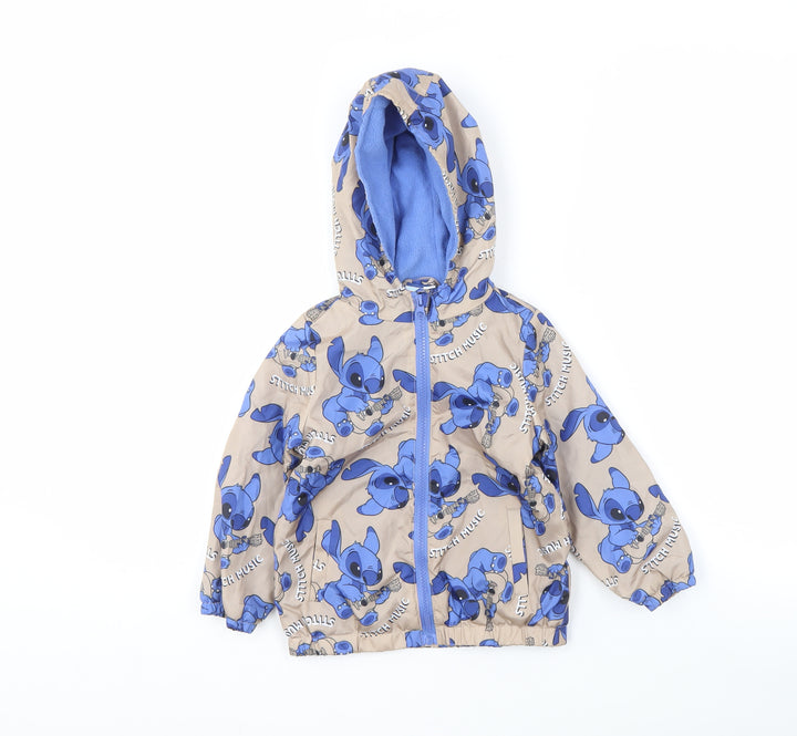 Disney Unisex Baby Puffer Jacket 24 Months Stitch Beige/Blue