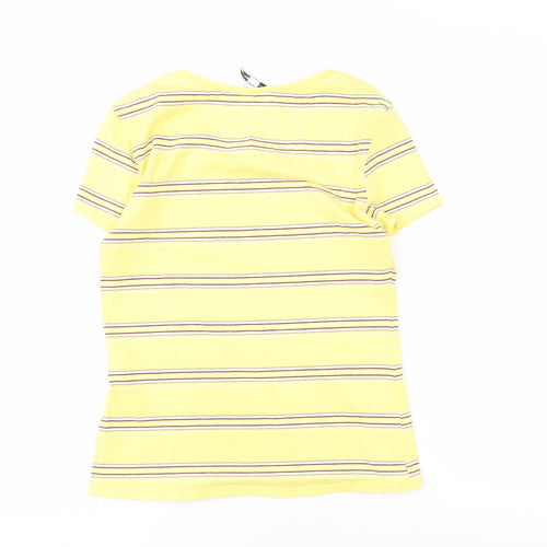 Tally Weijl Women's Yellow Striped T-Shirt L