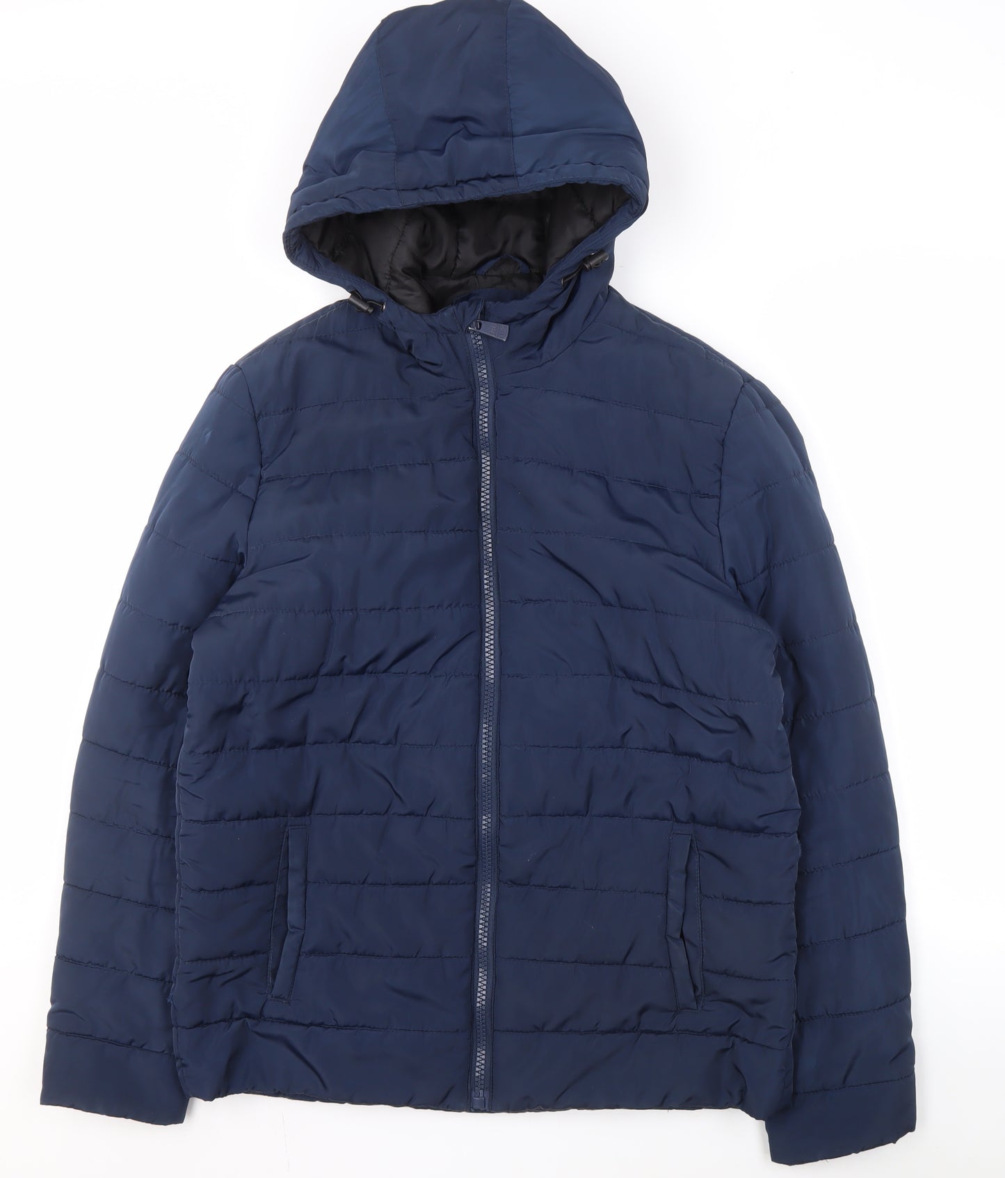 Only & Sons Men's Blue Hooded Puffer Jacket M