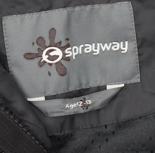 Sprayway Boys Black Rain Coat, Age 12-13, Waterproof Jacket