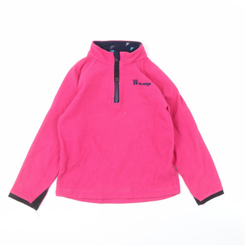 The Edge Girls Pink Fleece Sweatshirt 7-8 Years High Neck