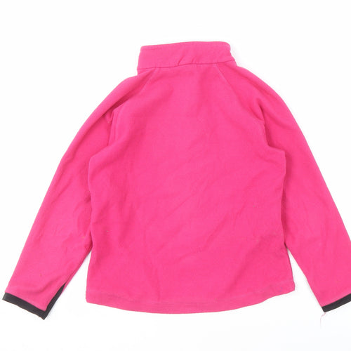 The Edge Girls Pink Fleece Sweatshirt 7-8 Years High Neck
