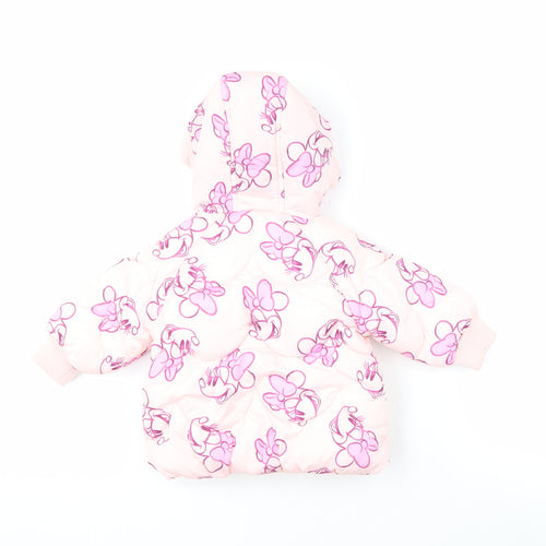 Primark Girls Pink Disney Puffer Jacket 3-6 Months - Minnie Mouse