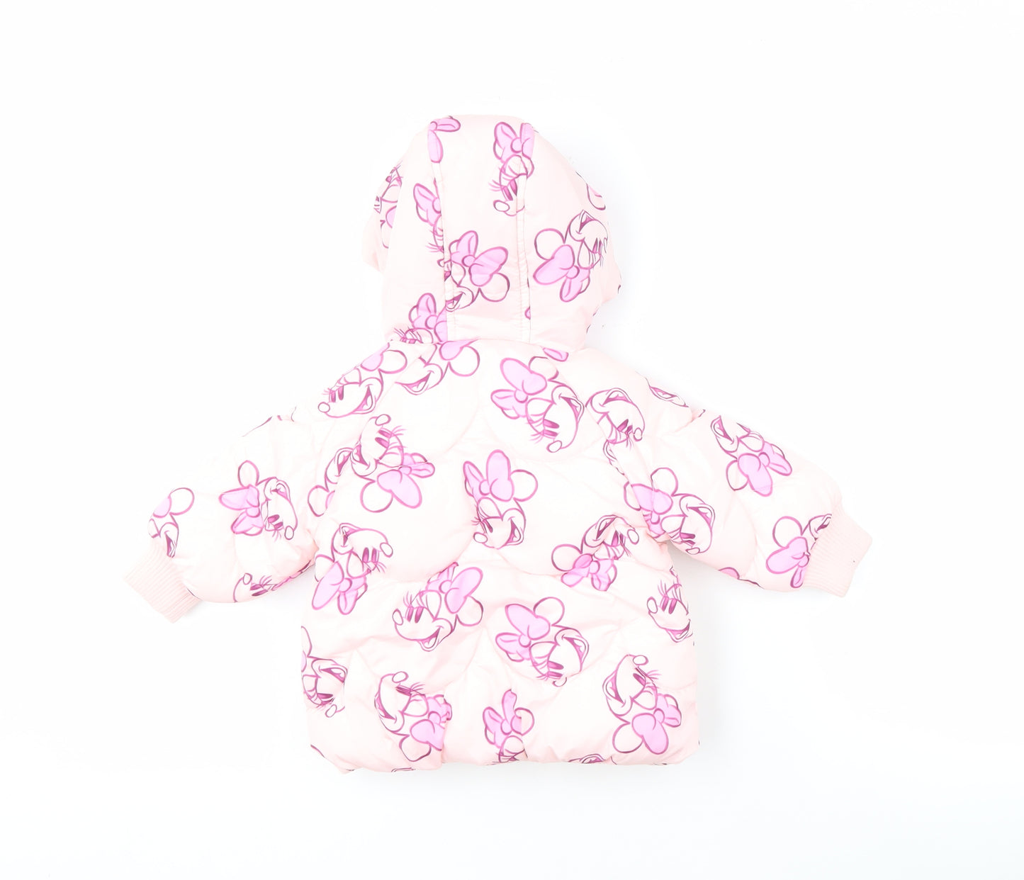 Primark Girls Pink Disney Puffer Jacket 3-6 Months - Minnie Mouse