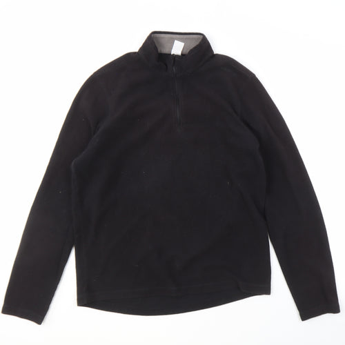Decathlon Men's Black Fleece Pullover Hoodie L