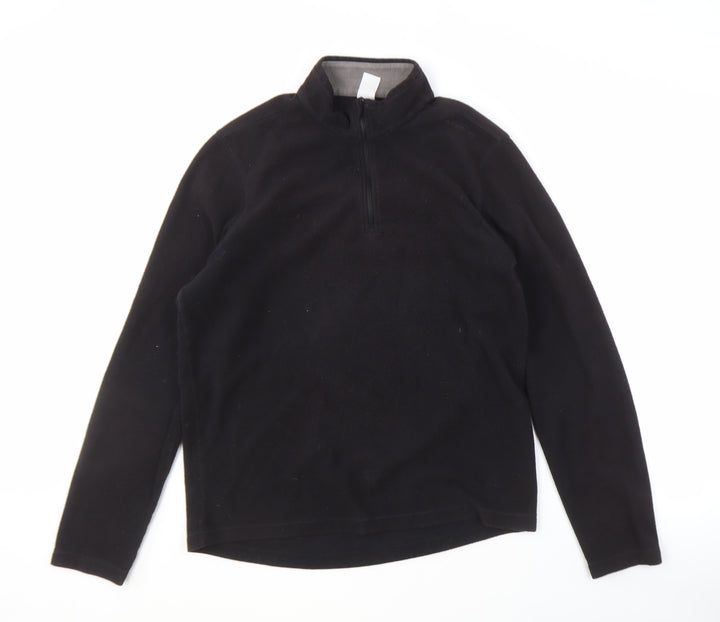 Decathlon Men's Black Fleece Pullover Hoodie L