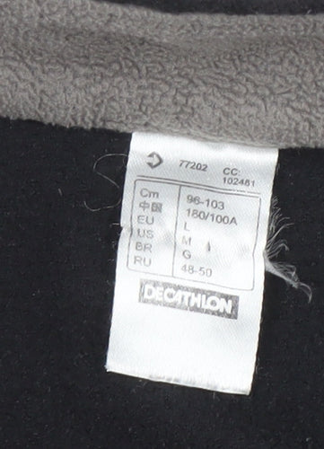 Decathlon Men's Black Fleece Pullover Hoodie L