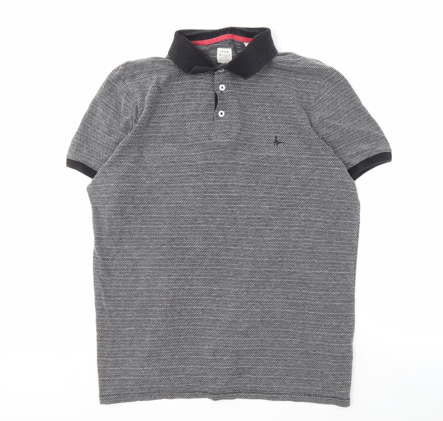 Jack Wills Men's Grey Polo Shirt Size L
