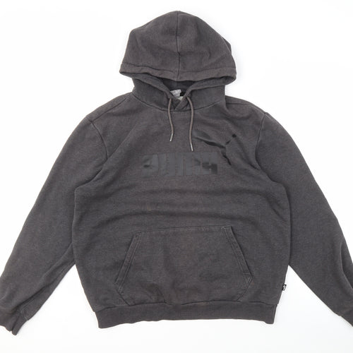 Puma Men's Grey Pullover Hoodie, M, Logo, Regular Fit