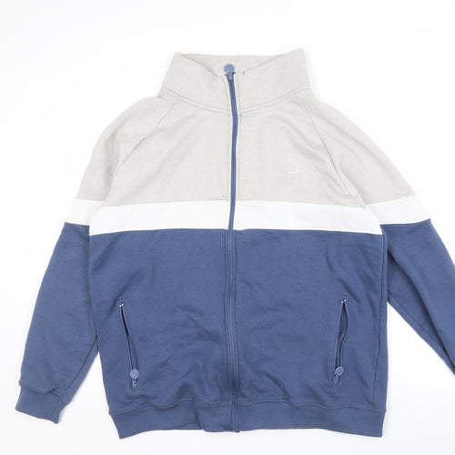 Soul Star Men's Blue Track Jacket in L Colourblock Style