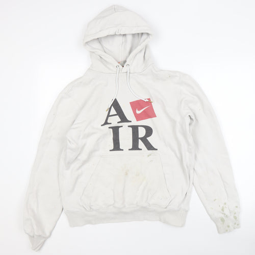 Nike Men's White Pullover Hoodie M with Logo