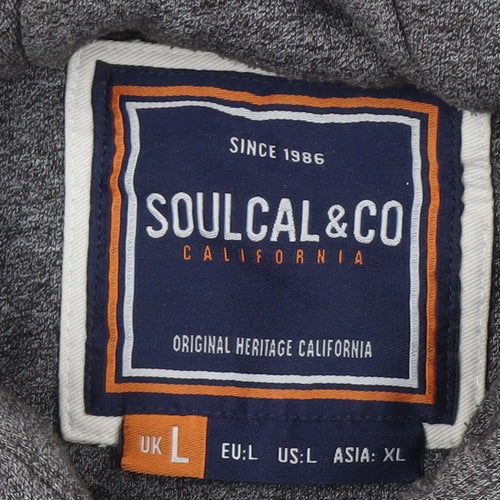 SoulCal Men's Grey Pullover Hoodie - Size L