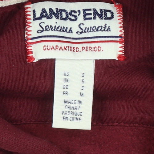 Lands' End Men's Red Pullover Hoodie - Small